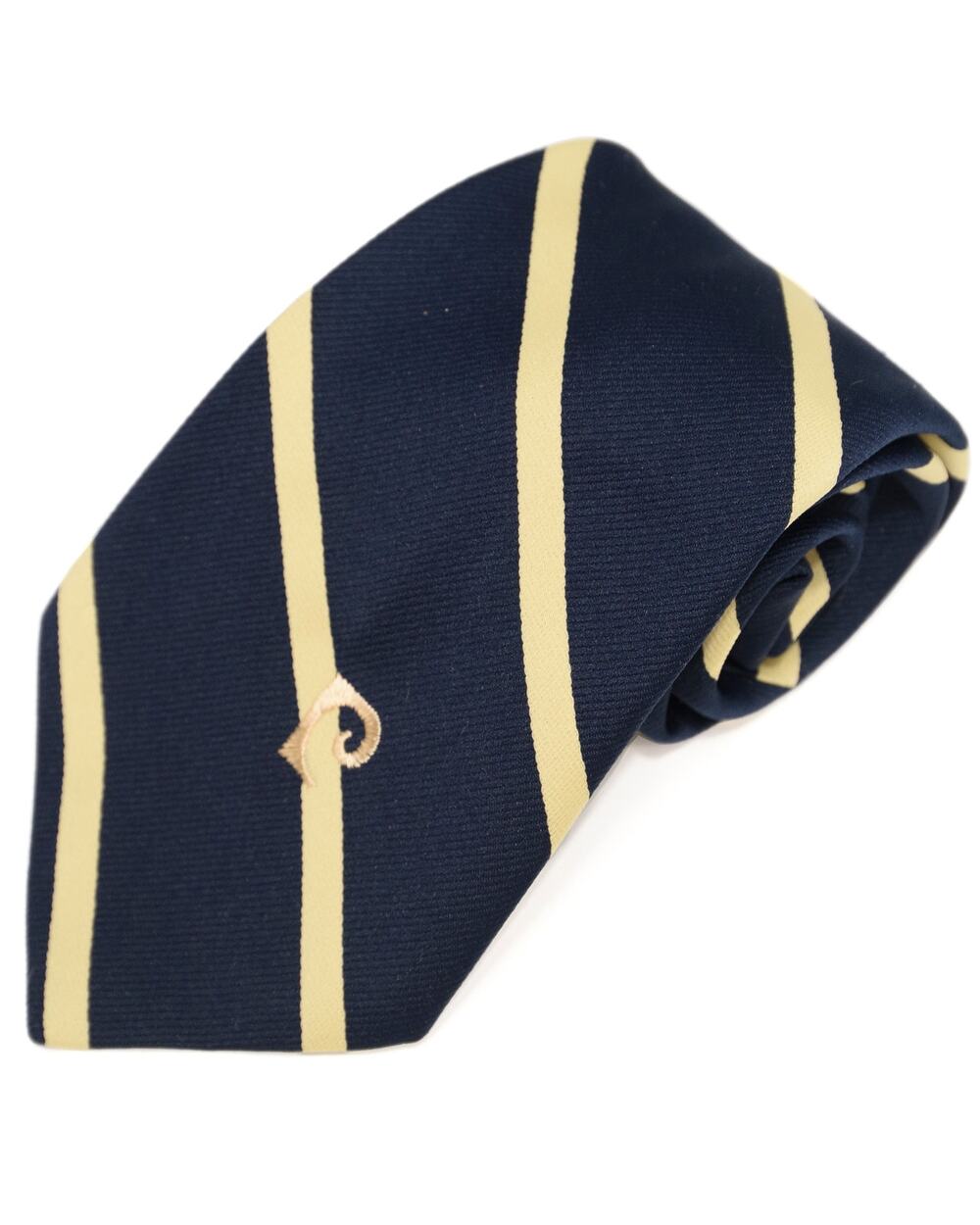 Pierre Cardin Vintage Blue Yellow Striped 60's 70's Polyester Necktie Neck Tie